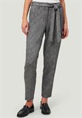 Stoffhose Herringbone mit Bindegürtel 28 Inch blackcream