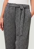 Stoffhose Herringbone mit Bindegürtel 28 Inch blackcream