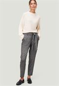Stoffhose Herringbone mit Bindegürtel 28 Inch blackcream