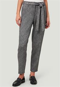 Stoffhose Herringbone mit Bindegürtel 28 Inch blackcream