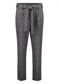 Stoffhose Herringbone mit Bindegürtel 28 Inch blackcream