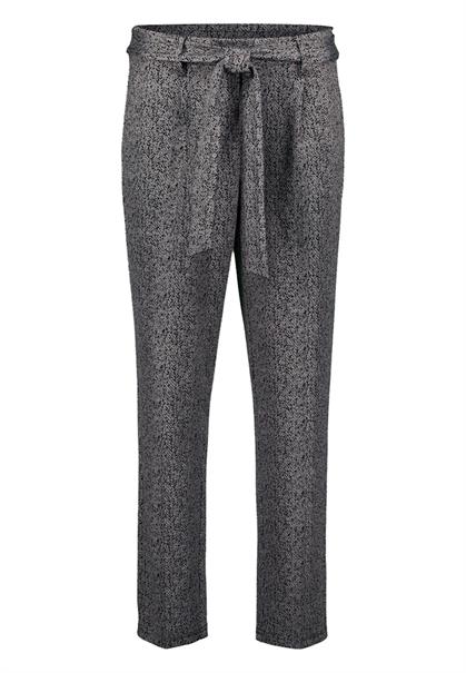 Stoffhose Herringbone mit Bindegürtel 28 Inch blackcream