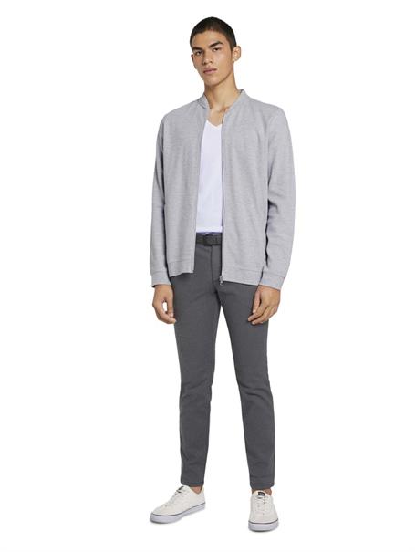 Straight Fit Chino Hose mit GÃ¼rtel anthra dobby yarn dye