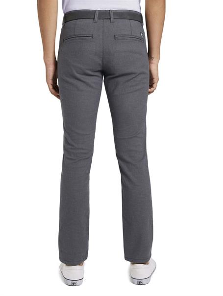 Straight Fit Chino Hose mit GÃ¼rtel anthra dobby yarn dye