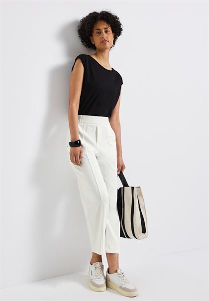 Straight Leg 7/8 Twill-Hose off white