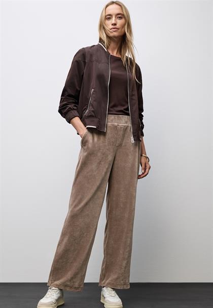 Straight Leg Cordhose silk brown