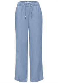 Straight Leg Hose mit Paperbagbund light blue soft wash