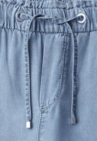 Straight Leg Hose mit Paperbagbund light blue soft wash
