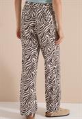 Straight Leg Hose mit Zebraprint brown cacao