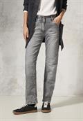 Straight Leg Jeans light grey stone wash