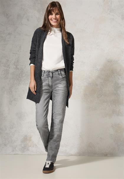 Straight Leg Jeans light grey stone wash