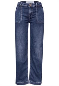 Straight Leg Jeans medium blue washed