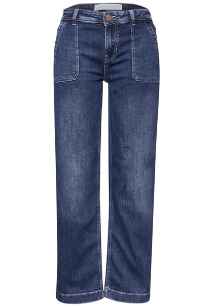 Straight Leg Jeans medium blue washed