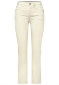 Straight Leg Jeans mit fransigem Saum ecru soft washed