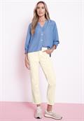 Straight Leg Jeans mit fransigem Saum ecru soft washed