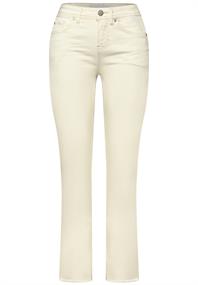 Straight Leg Jeans mit fransigem Saum ecru soft washed