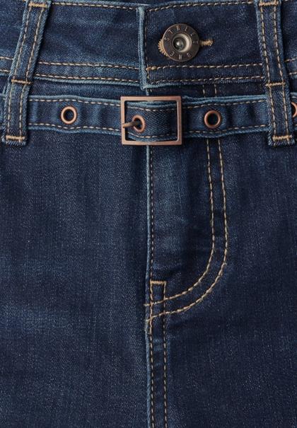 Straight Leg Jeans mit Gürtel deep blue washed