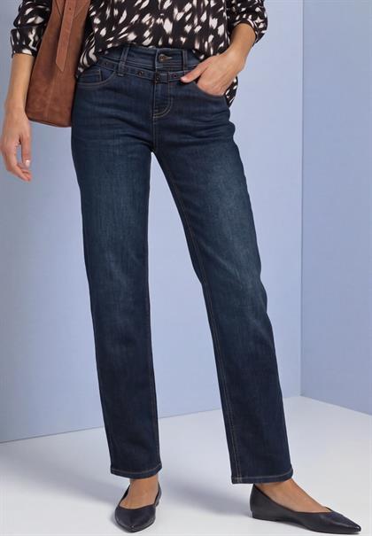 Straight Leg Jeans mit Gürtel deep blue washed