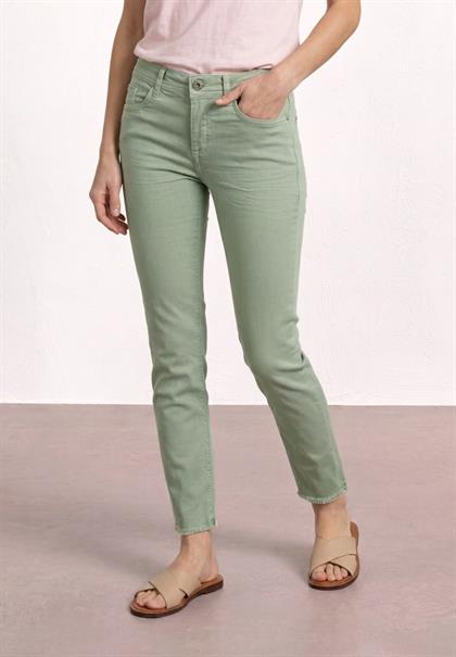 Straight Leg Jeans mit offenem Saum mint green washed