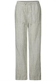 Straight Leg Leinenhose peridot green