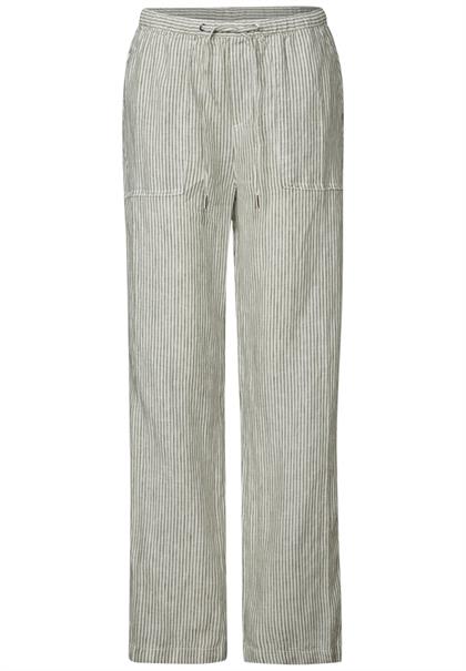 Straight Leg Leinenhose peridot green