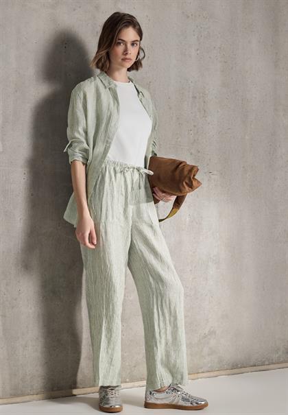 Straight Leg Leinenhose peridot green