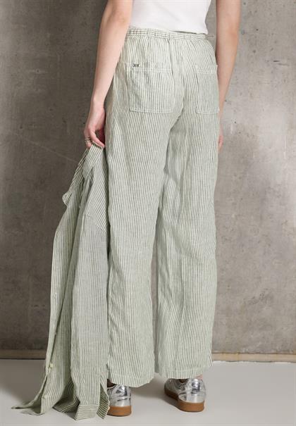 Straight Leg Leinenhose peridot green