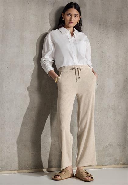Straight Leg Strukturhose moonstone sand