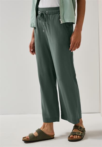 Straight Leg Viskose Hose dark balmy khaki