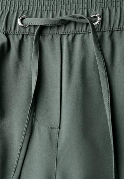 Straight Leg Viskose Hose dark balmy khaki