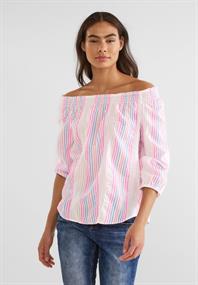 Streifen Carmenbluse off white