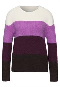 Streifen Federgarnpullover soft beige