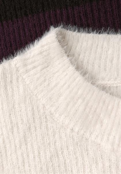 Streifen Federgarnpullover soft beige