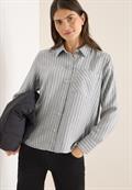 Streifen Flanell-Hemdbluse luna grey melange
