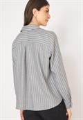 Streifen Flanell-Hemdbluse luna grey melange