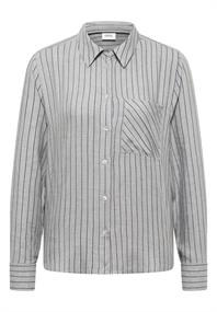 Streifen Flanell-Hemdbluse luna grey melange