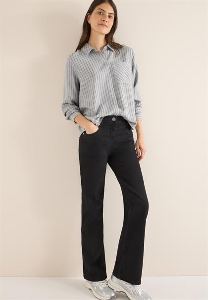 Streifen Flanell-Hemdbluse luna grey melange