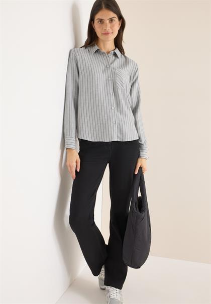Streifen Flanell-Hemdbluse luna grey melange