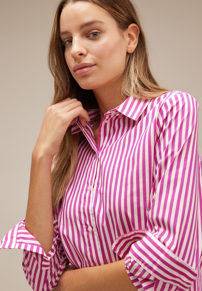 pink Street Langarmbluse bequem Hemdbluse One Damen bright online kaufen Streifen cozy bei