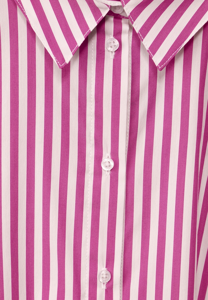 Street One Damen Langarmbluse Streifen Hemdbluse bright cozy pink bequem  online kaufen bei