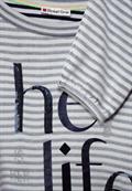 Streifen Shirt mit Wording dark vintage blue