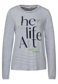 Streifen Shirt mit Wording dark vintage blue