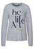 Streifen Shirt mit Wording dark vintage blue