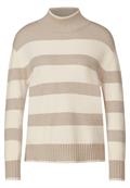 Streifen Strickpullover lucid white