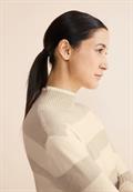 Streifen Strickpullover lucid white