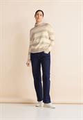 Streifen Strickpullover lucid white