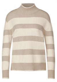 Streifen Strickpullover lucid white