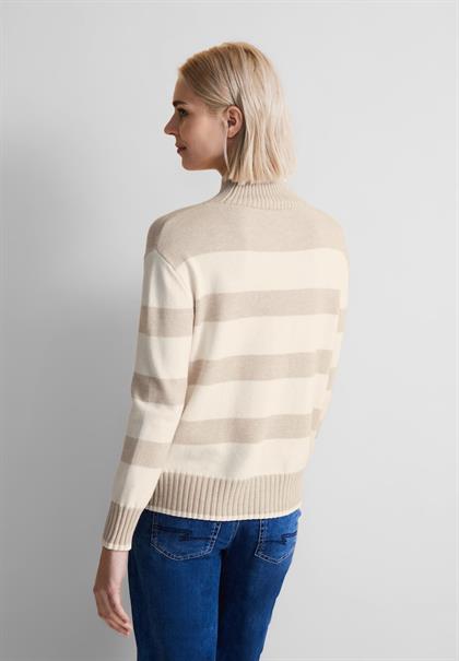 Streifen Strickpullover lucid white