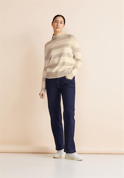 Streifen Strickpullover lucid white
