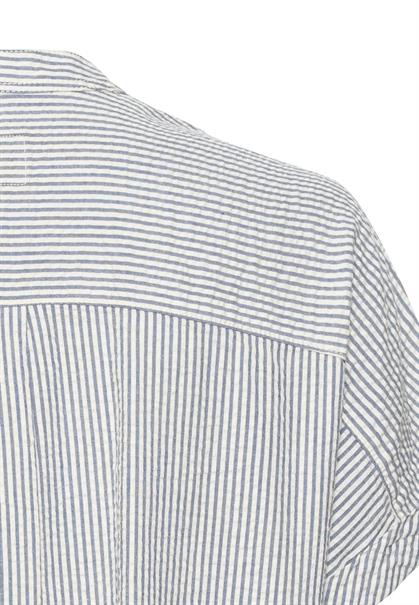 Streifenbluse aus leichter Seersucker-Baumwolle dark indigo